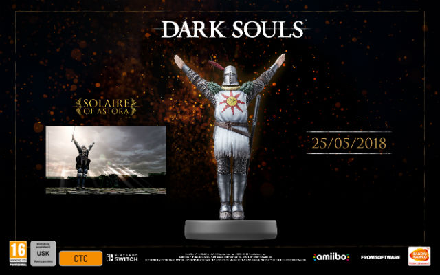 Solaire of Astora amiibo confirmed with Dark Souls Remastered launch